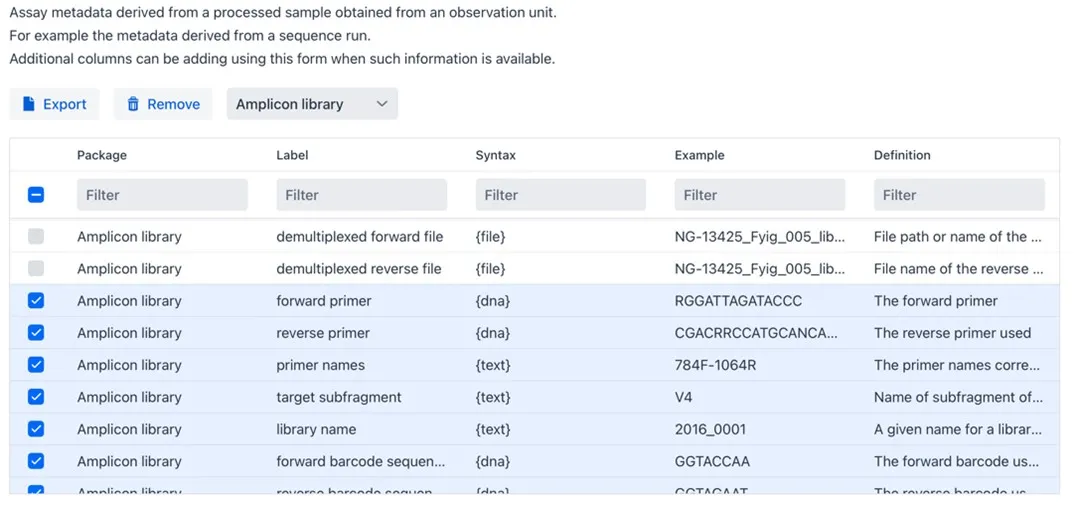 Assay metadata field